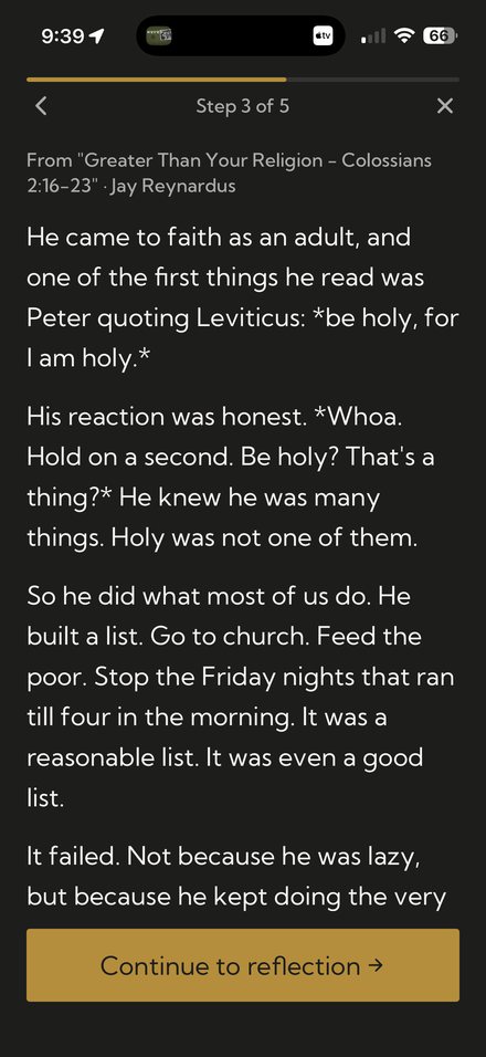 A daily devotional in the Christchurch Miami app